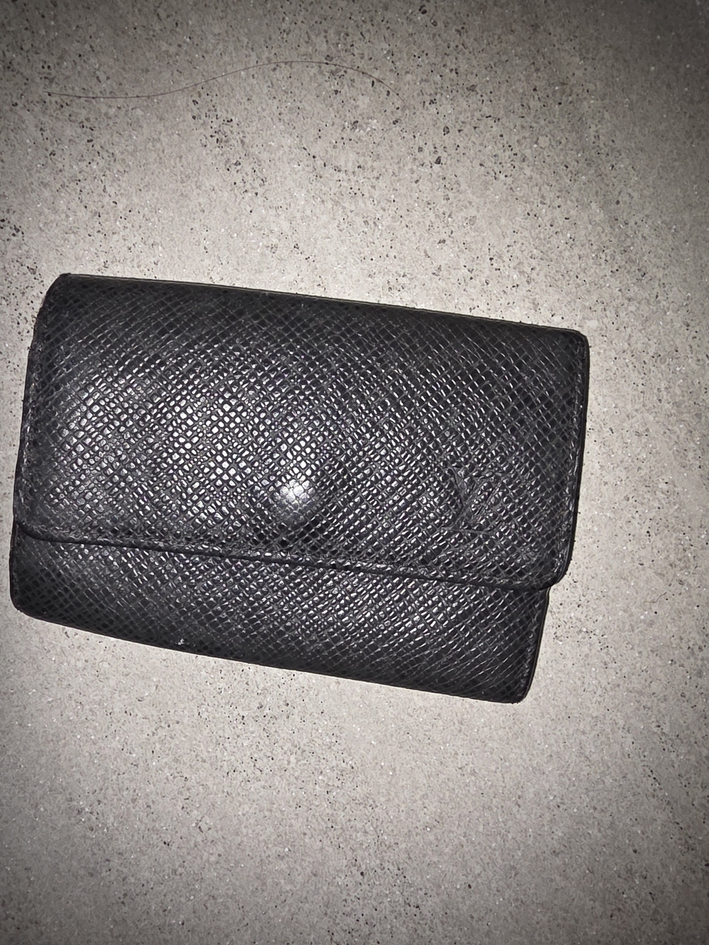 Louis Vuitton Black Textured Key & Card Holder